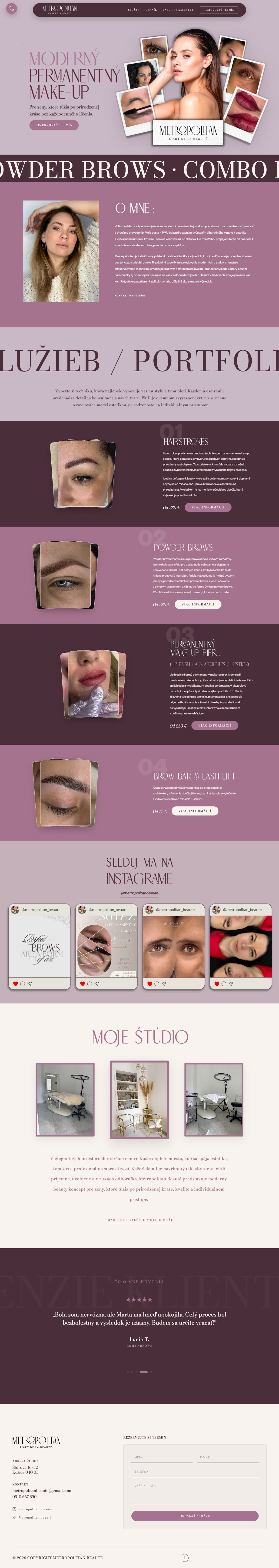Náhled webu Metropolitan L’Art de la Beauté